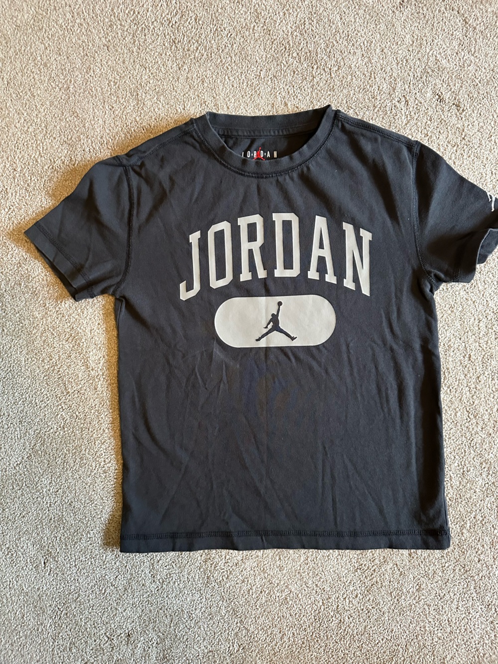 Jordan Black Short-Sleeve Tee with White Logo